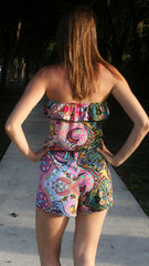 Pink Psychedelic Print  Romper - Midnight Magnolia Boutique