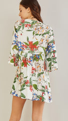 Ivory Floral Print Dress or Tunic - Midnight Magnolia Boutique