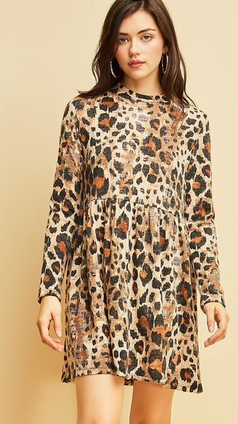 Mocha Leopard Print Dress - Midnight Magnolia Boutique